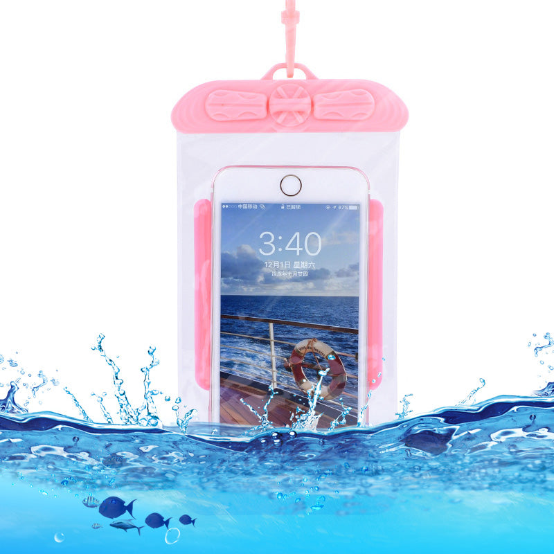 T-35C Universal Waterproof Bag for 5.2-6.4 inches Cell Phone Beach Pool Dry Bag Pouch with Lanyard for Swimming - Pink