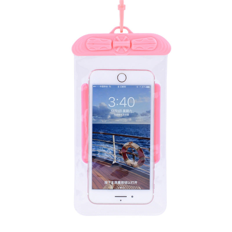 T-35C Universal Waterproof Bag for 5.2-6.4 inches Cell Phone Beach Pool Dry Bag Pouch with Lanyard for Swimming - Pink