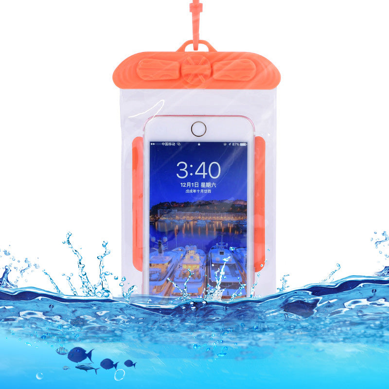T-35C Universal Waterproof Bag for 5.2-6.4 inches Cell Phone Beach Pool Dry Bag Pouch with Lanyard for Swimming - Orange