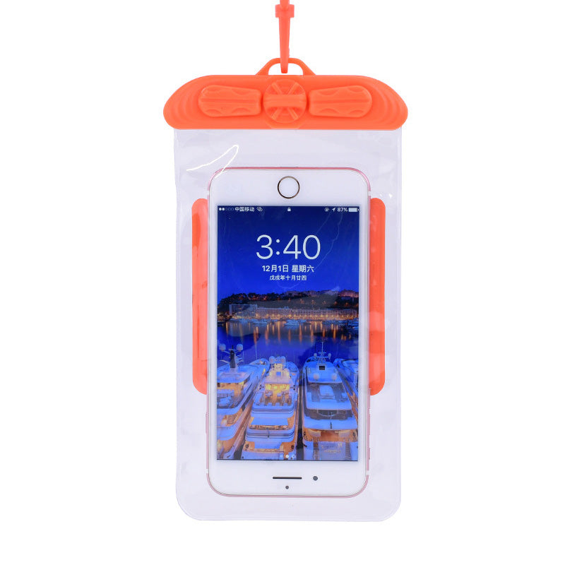T-35C Universal Waterproof Bag for 5.2-6.4 inches Cell Phone Beach Pool Dry Bag Pouch with Lanyard for Swimming - Orange