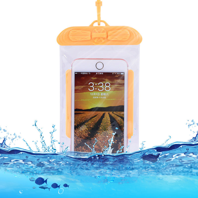 T-35C Universal Waterproof Bag for 5.2-6.4 inches Cell Phone Beach Pool Dry Bag Pouch with Lanyard for Swimming - Yellow
