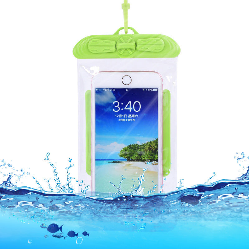 T-35C Universal Waterproof Bag for 5.2-6.4 inches Cell Phone Beach Pool Dry Bag Pouch with Lanyard for Swimming - Green