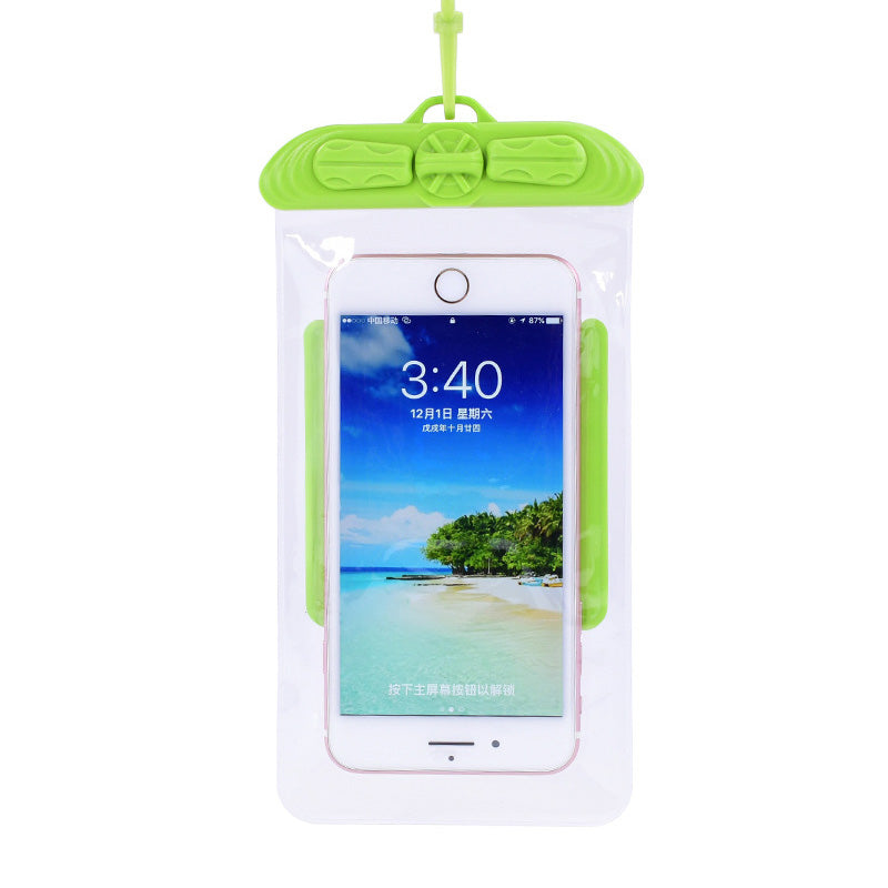 T-35C Universal Waterproof Bag for 5.2-6.4 inches Cell Phone Beach Pool Dry Bag Pouch with Lanyard for Swimming - Green
