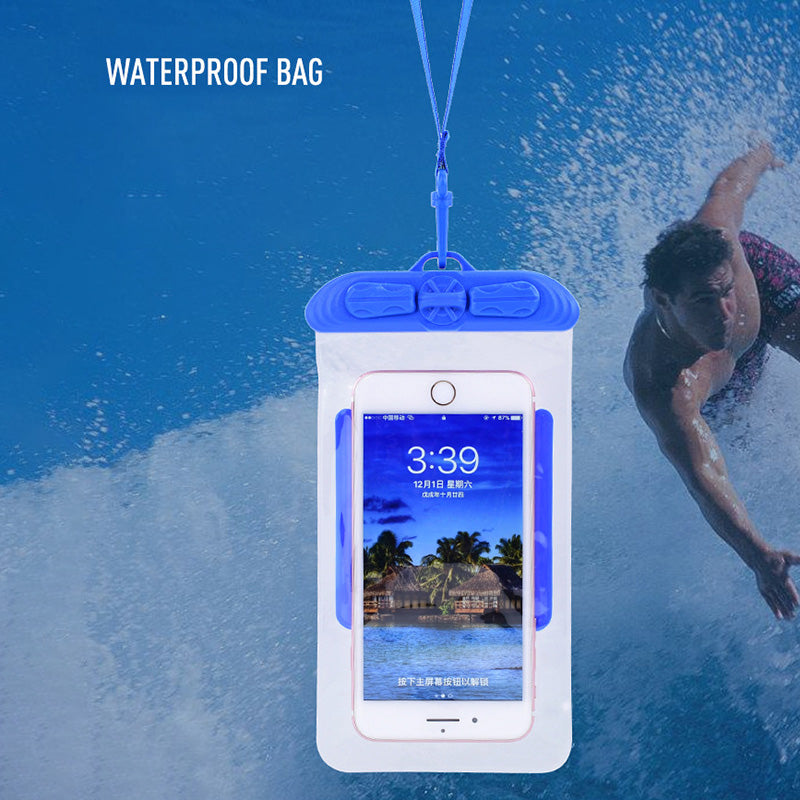 T-35C Universal Waterproof Bag for 5.2-6.4 inches Cell Phone Beach Pool Dry Bag Pouch with Lanyard for Swimming - Green