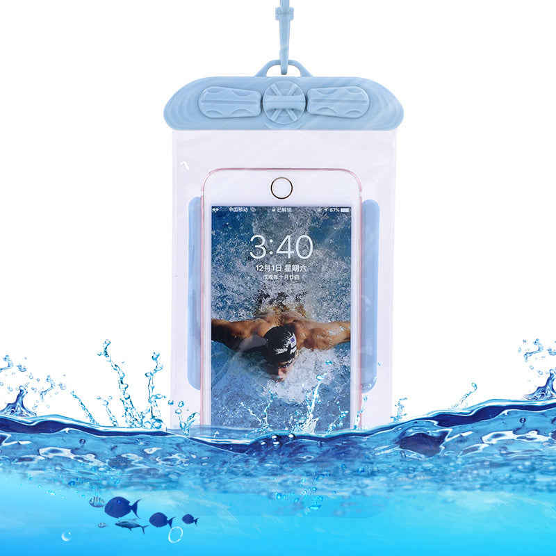 T-35C Universal Waterproof Bag for 5.2-6.4 inches Cell Phone Beach Pool Dry Bag Pouch with Lanyard for Swimming - Baby Blue