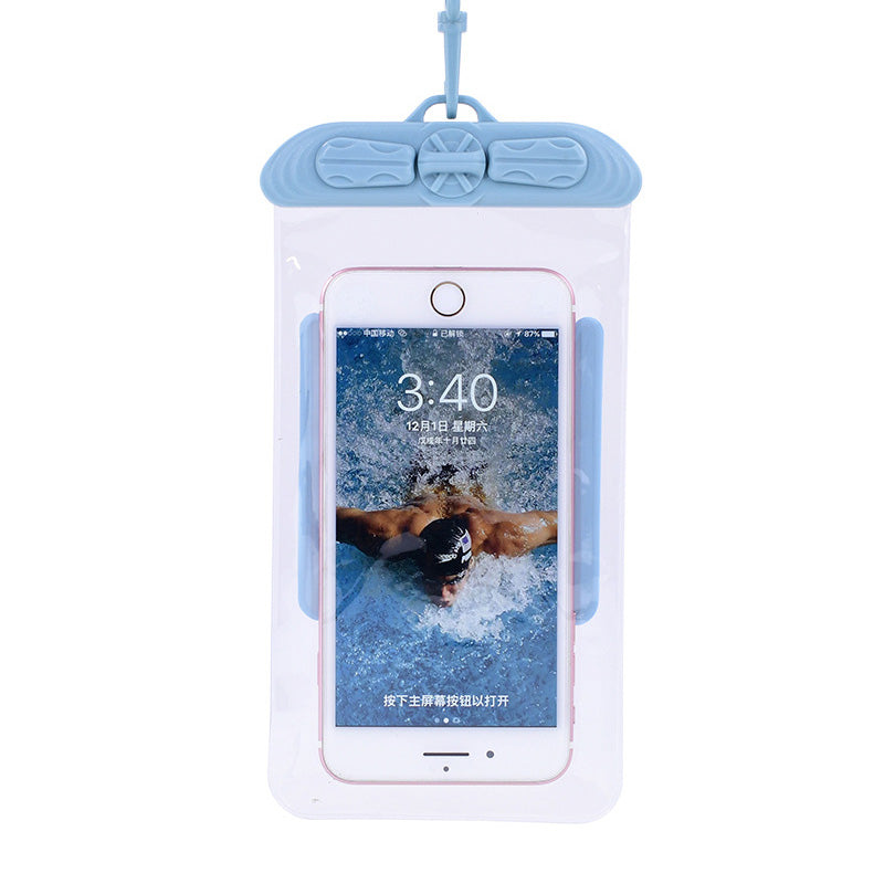 T-35C Universal Waterproof Bag for 5.2-6.4 inches Cell Phone Beach Pool Dry Bag Pouch with Lanyard for Swimming - Baby Blue