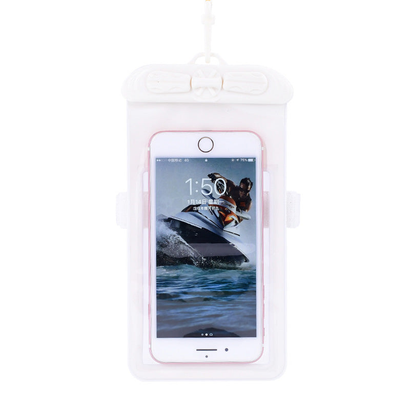 T-35N Waterproof Bag for Under 5.2-inches Mobile Phone Beach Pool Phone Dry Bag with Strap for Swimming - White