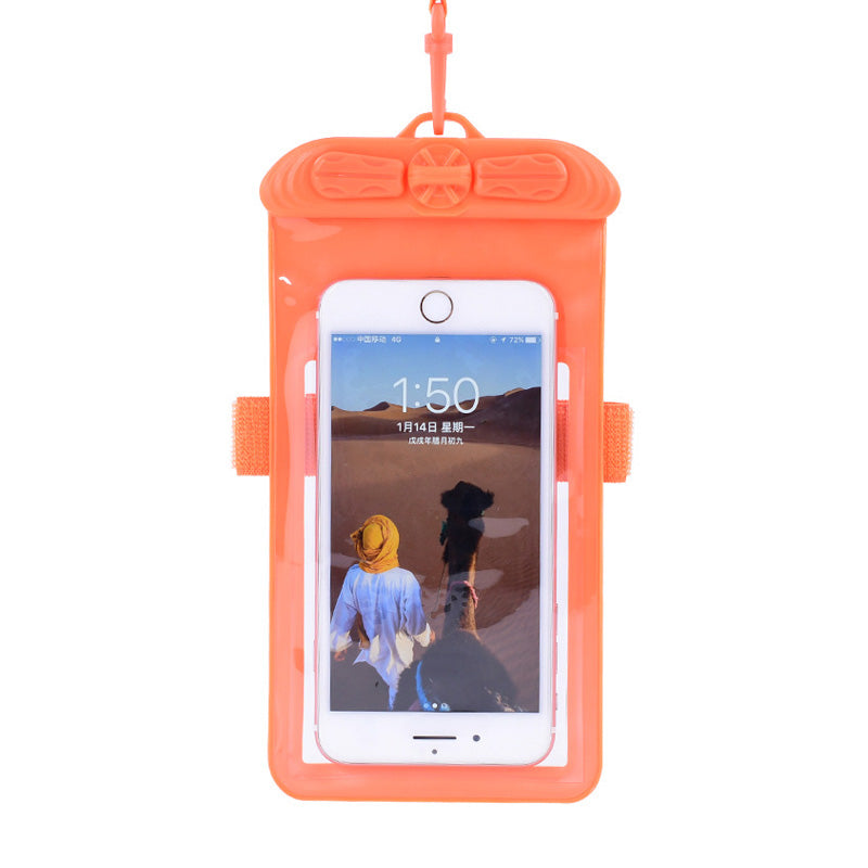 T-35N Waterproof Bag for Under 5.2-inches Mobile Phone Beach Pool Phone Dry Bag with Strap for Swimming - Orange
