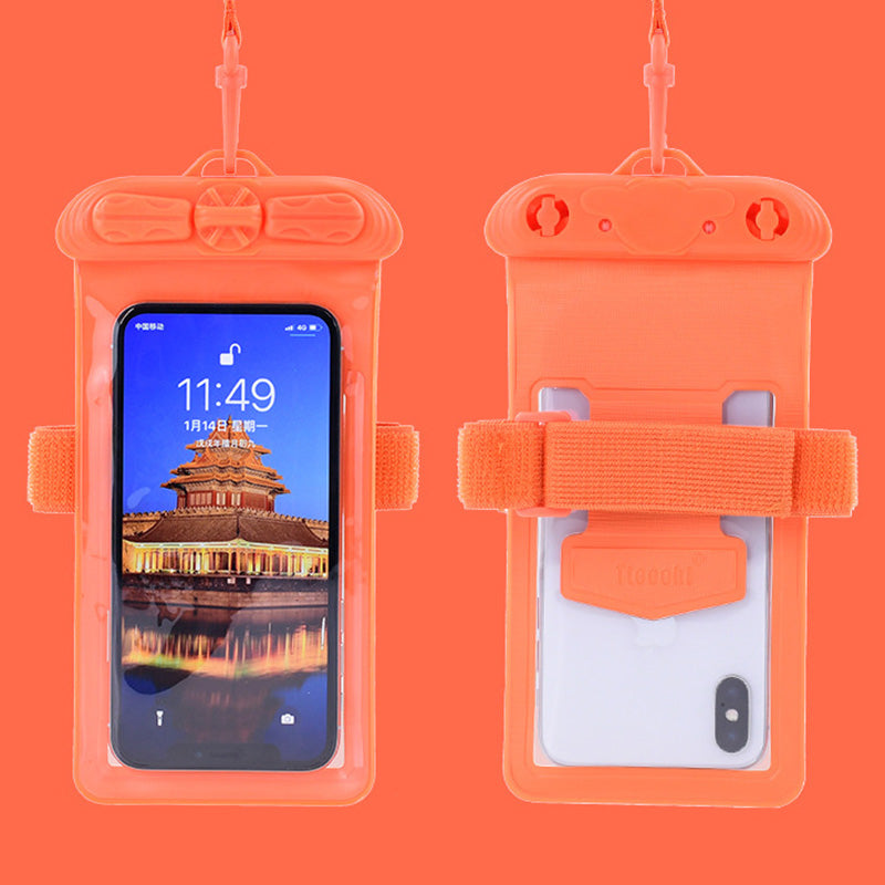 T-35N Waterproof Bag for Under 5.2-inches Mobile Phone Beach Pool Phone Dry Bag with Strap for Swimming - Orange