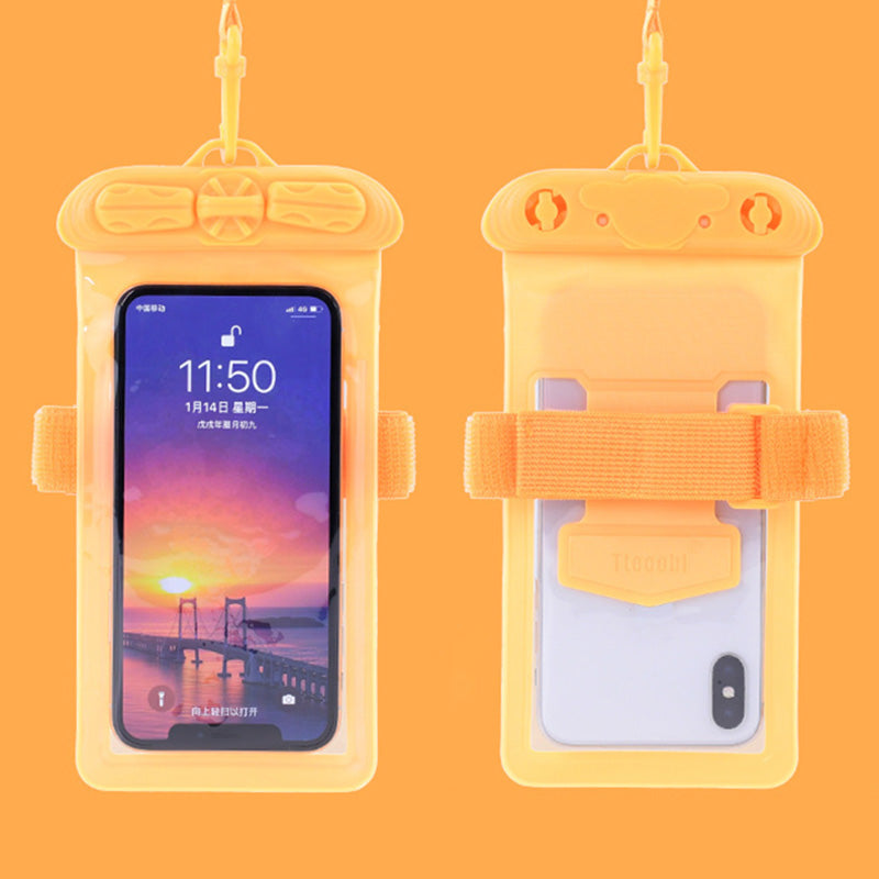 T-35N Waterproof Bag for Under 5.2-inches Mobile Phone Beach Pool Phone Dry Bag with Strap for Swimming - Yellow