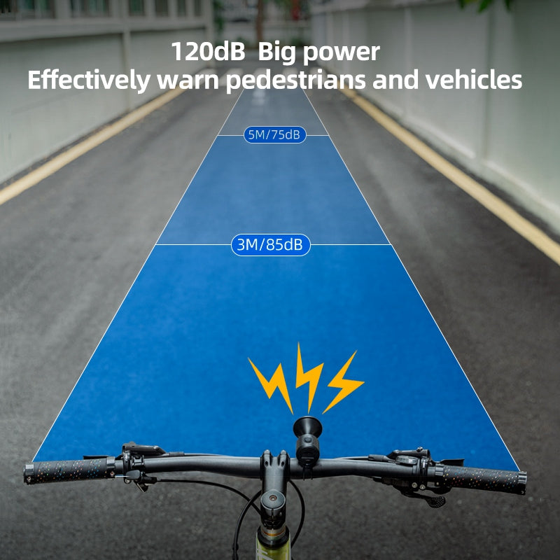 Rockbros EH-2 Bicycle Electronic Horn 120dB Big Power Bike Warning Safety Alarm Bell - Black