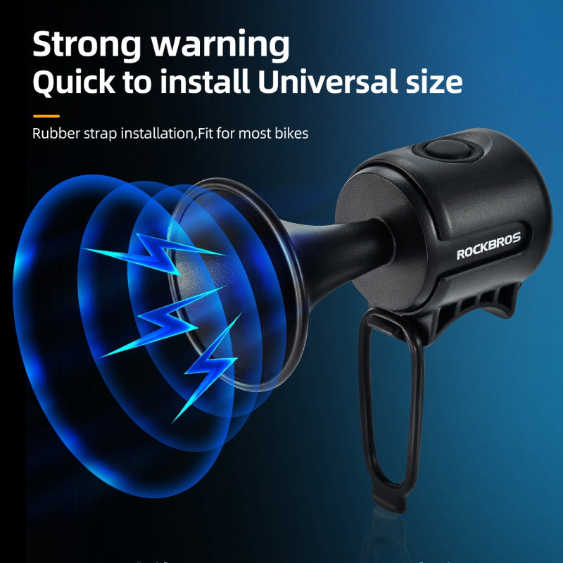 Rockbros EH-2 Bicycle Electronic Horn 120dB Big Power Bike Warning Safety Alarm Bell - Black