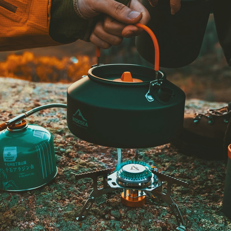 Widesea Portable Camping Stove Burner Windproof Folding Lightweight Stove for Outdoor Hiking Cooking - wss-201 For Flat Gas Tank