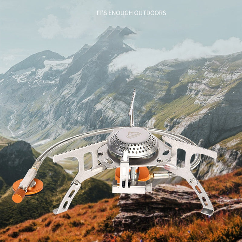 Widesea Portable Camping Stove Burner Windproof Folding Lightweight Stove for Outdoor Hiking Cooking - wss-201 For Flat Gas Tank