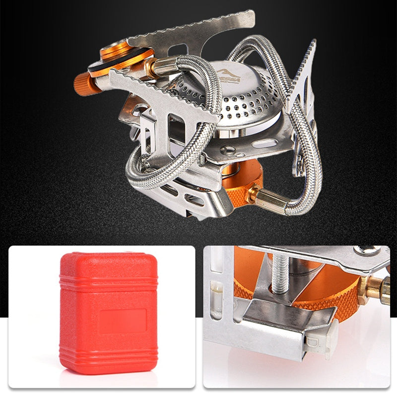 Widesea Portable Camping Stove Burner Windproof Folding Lightweight Stove for Outdoor Hiking Cooking - wss-201 For Flat Gas Tank