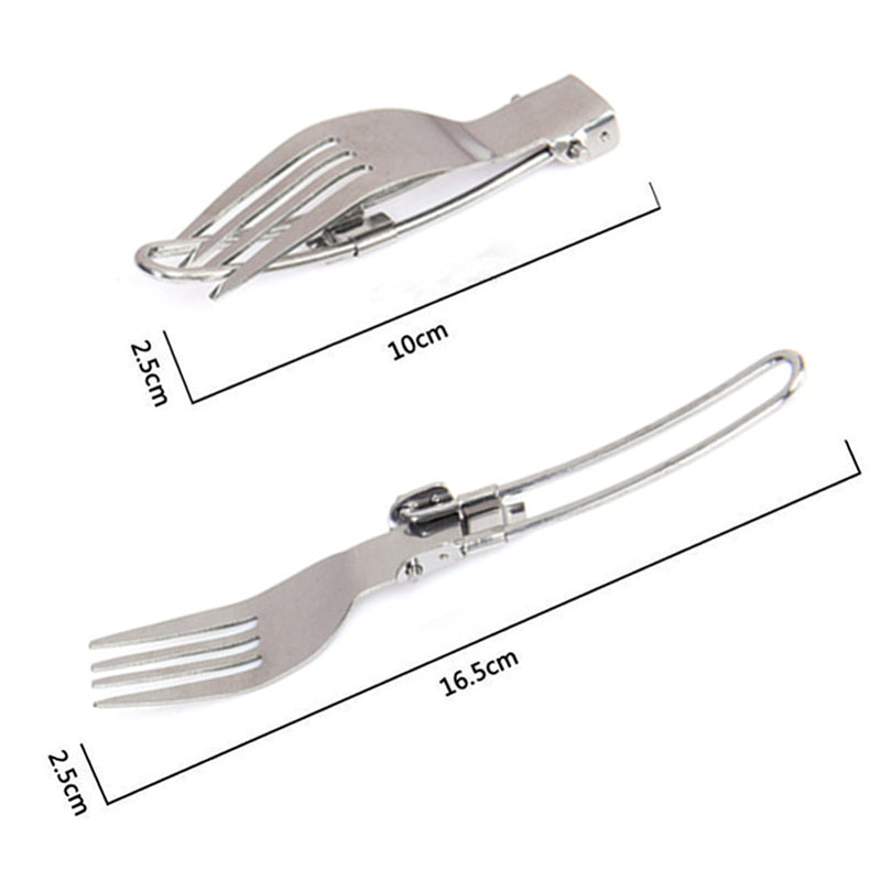 WIDESEA CJ1900 BPA-free No FDA Certified Foldable Camping Utility Cutlery Set Stainless Steel Spoon Fork Knife with Carrying Bag for Traveling Picnic Hiking