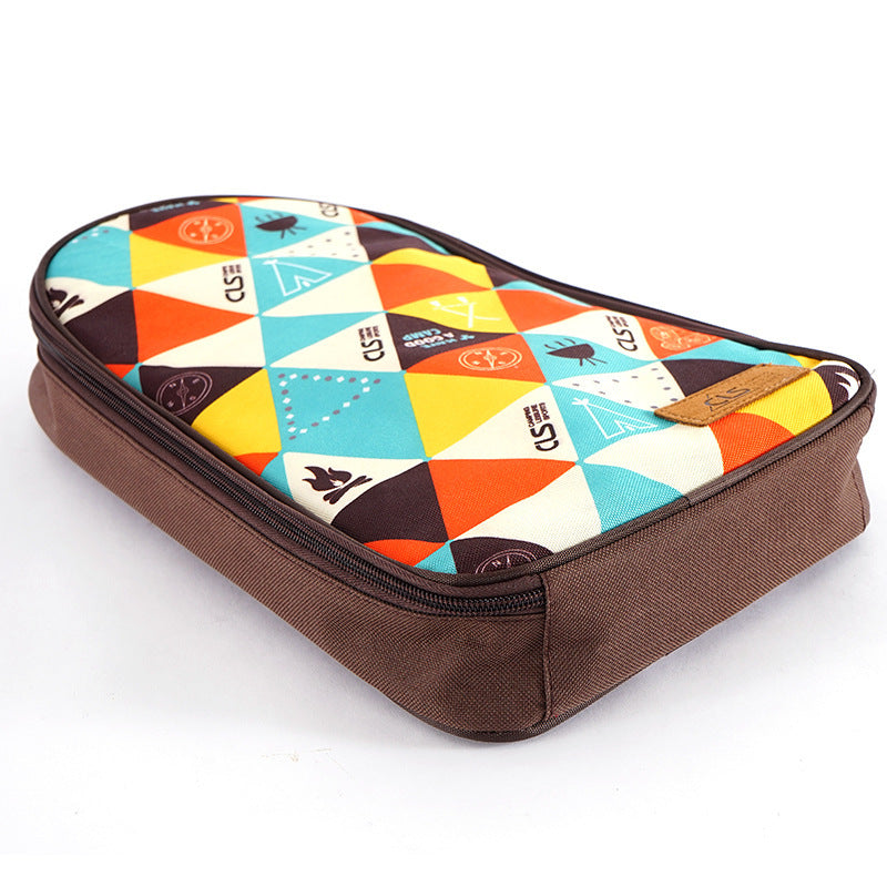 CLS Portable BBQ Storage Bag Camping Cookware Organizer Cooking Utensils Storage Bag Travel Tableware Storage Pouch - Coffee