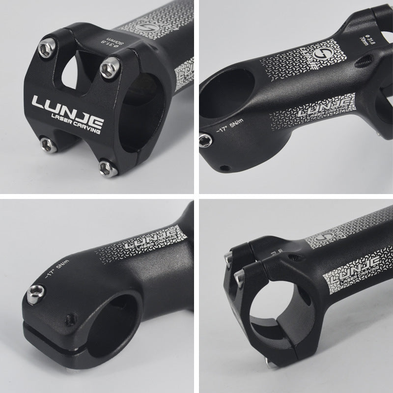 LUNJE A013 Aluminum Alloy Bike Stem 31.8mm MTB Stem ±17 Degrees Adjustable Raise Up Handlebar Tube - 80mm