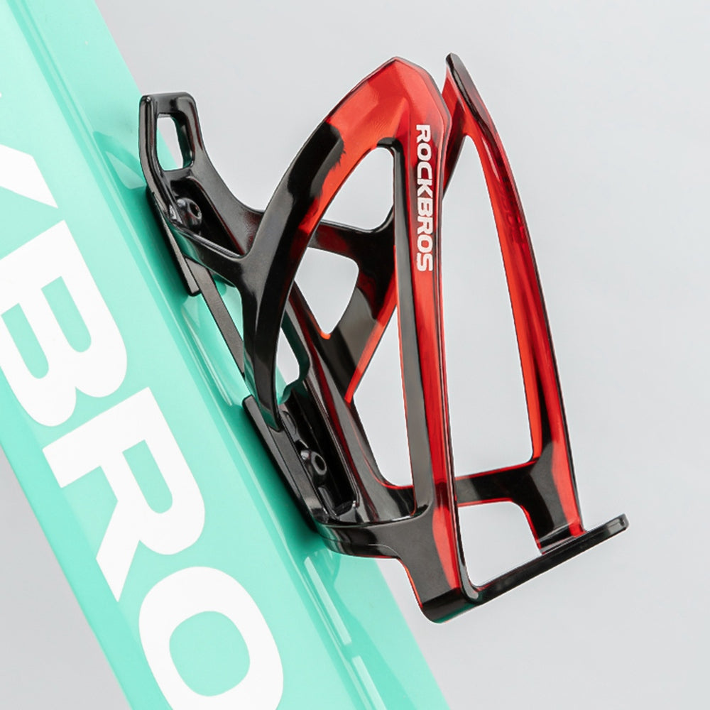 Rockbros 31210007001 Stylish Bicycle Cycling Plastic Water Bottle Cage MTB Road Bike Bottle Holder Rack - Yellow/Red