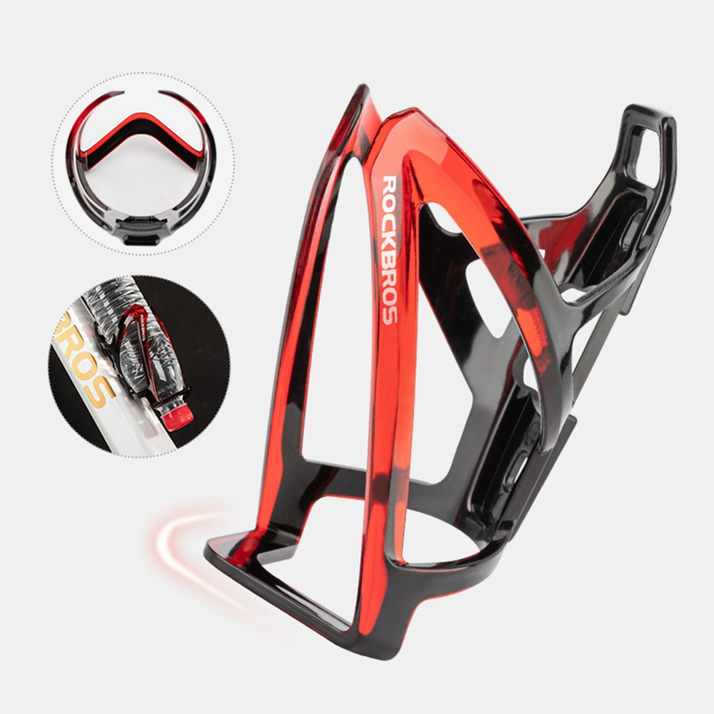 Rockbros 31210007001 Stylish Bicycle Cycling Plastic Water Bottle Cage MTB Road Bike Bottle Holder Rack - Yellow/Red