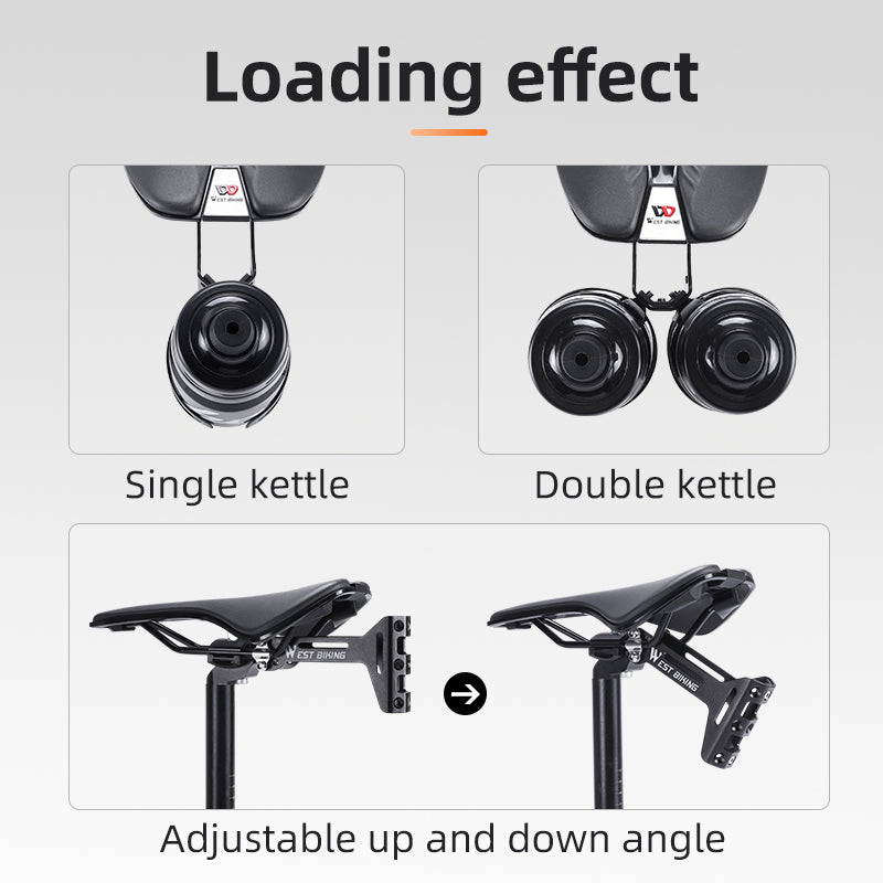 YP0719305 Multifunction Bike Bottle Cage Seat Saddle Mount Adapter Water Bottle Holder with Adjustable Angle