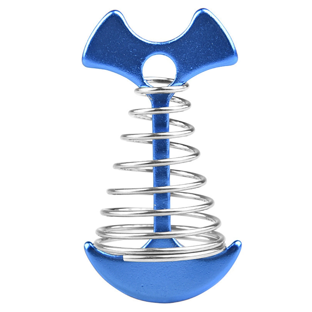 Uniqkart THFSK-003 Adjustable Tent Rope Buckle Fishbone Anchor Hooks Awning Cover Stake Fixed Nail - Blue