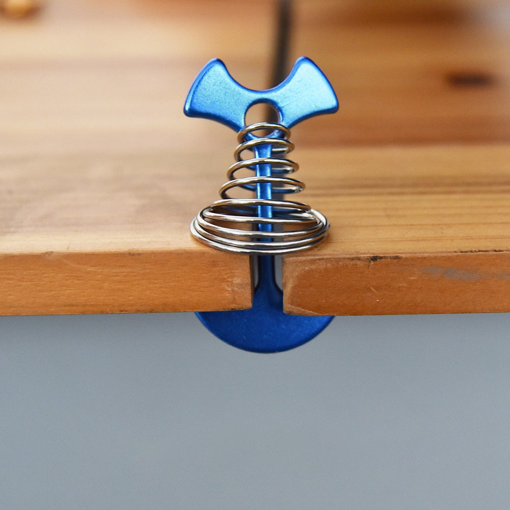 Uniqkart THFSK-003 Adjustable Tent Rope Buckle Fishbone Anchor Hooks Awning Cover Stake Fixed Nail - Blue