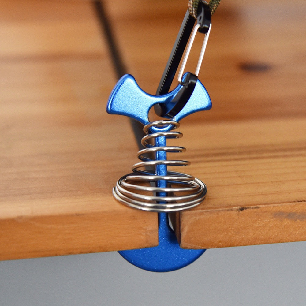 Uniqkart THFSK-003 Adjustable Tent Rope Buckle Fishbone Anchor Hooks Awning Cover Stake Fixed Nail - Blue