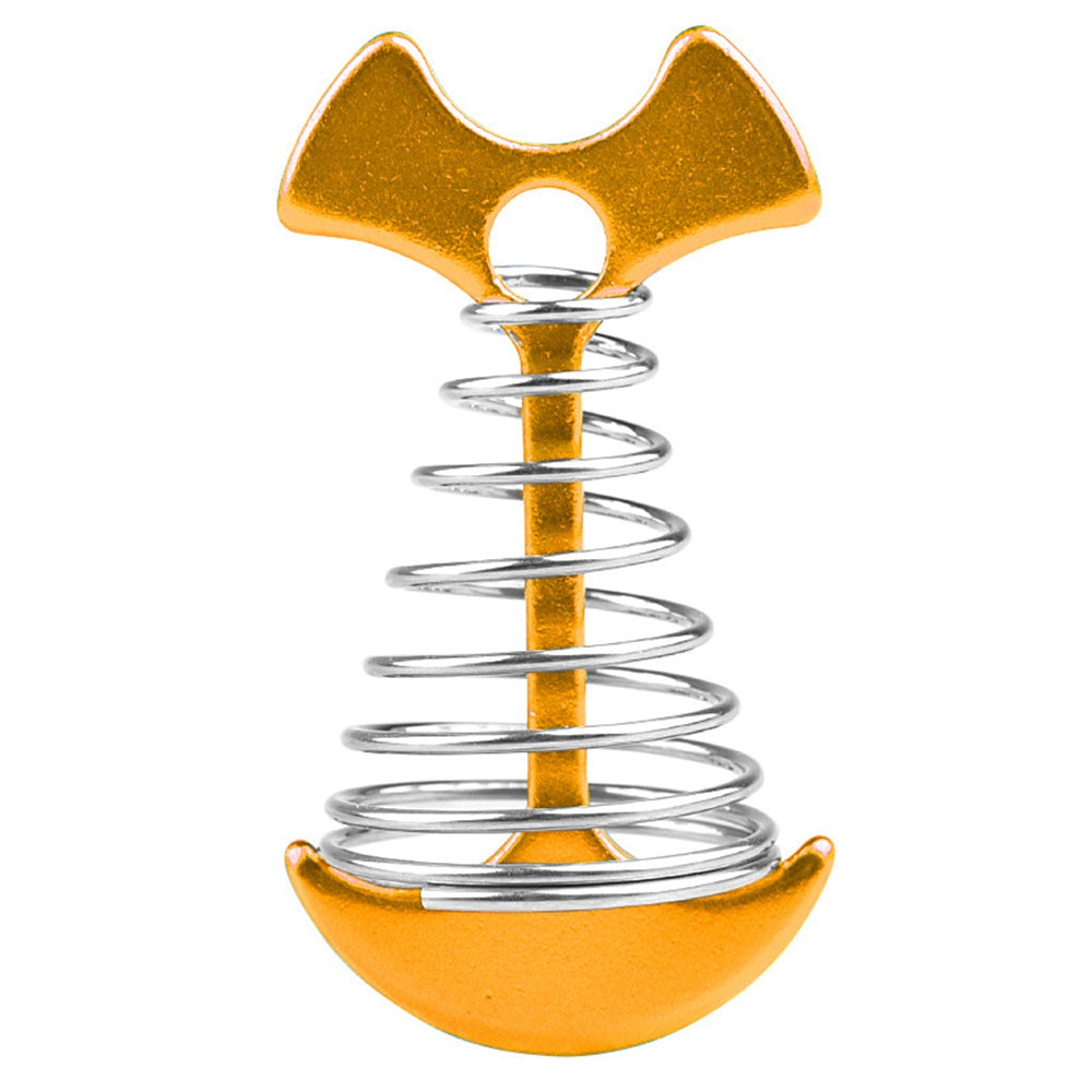 Uniqkart THFSK-003 Adjustable Tent Rope Buckle Fishbone Anchor Hooks Awning Cover Stake Fixed Nail - Yellow