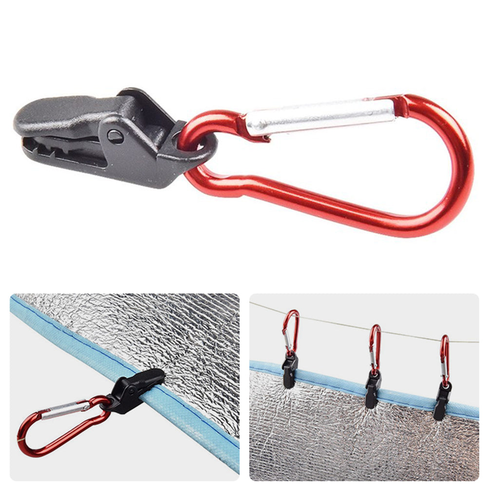 Uniqkart Outdoor Portable Snap Hook Camping Tent BBQ Awning Tarpaulin Windproof Fixing Clip