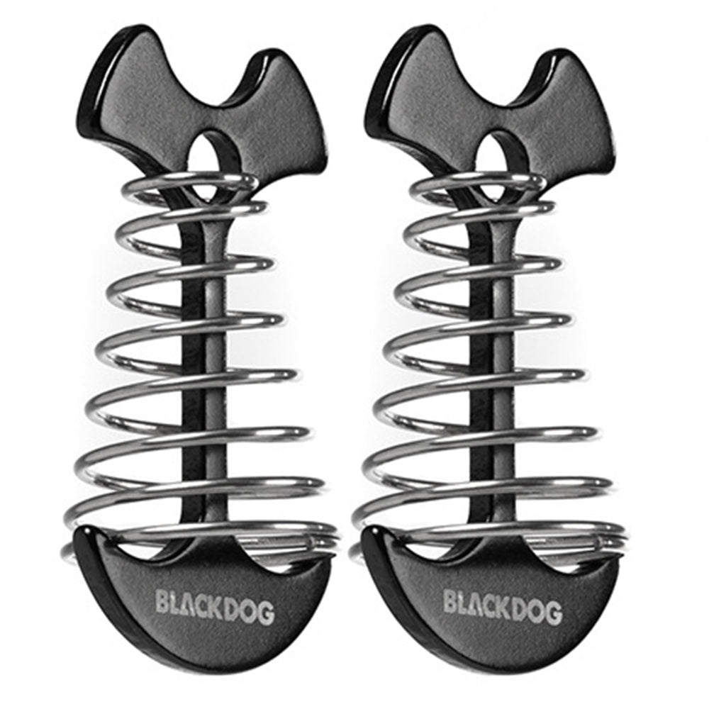 Blackdog BD-ZPPJ002 2Pcs Camping Wooden Board Tent Pegs Rope Buckle Plank Floor Spring Fishbone Anchor Deck Stakes Nail