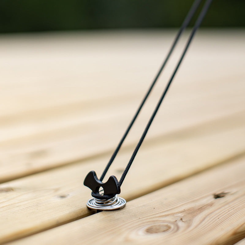 Blackdog BD-ZPPJ002 2Pcs Camping Wooden Board Tent Pegs Rope Buckle Plank Floor Spring Fishbone Anchor Deck Stakes Nail