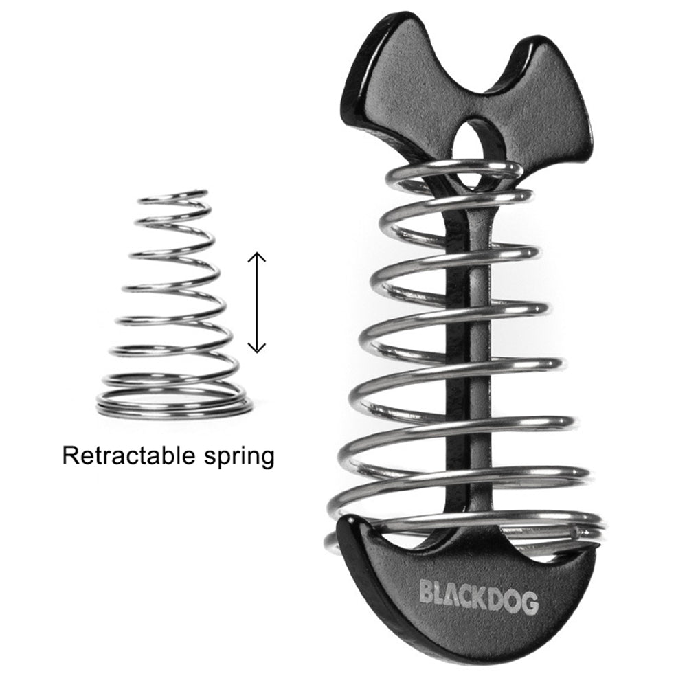 Blackdog BD-ZPPJ002 2Pcs Camping Wooden Board Tent Pegs Rope Buckle Plank Floor Spring Fishbone Anchor Deck Stakes Nail