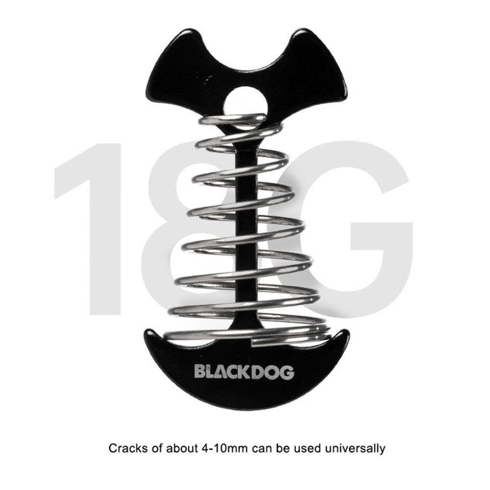 Blackdog BD-ZPPJ002 2Pcs Camping Wooden Board Tent Pegs Rope Buckle Plank Floor Spring Fishbone Anchor Deck Stakes Nail