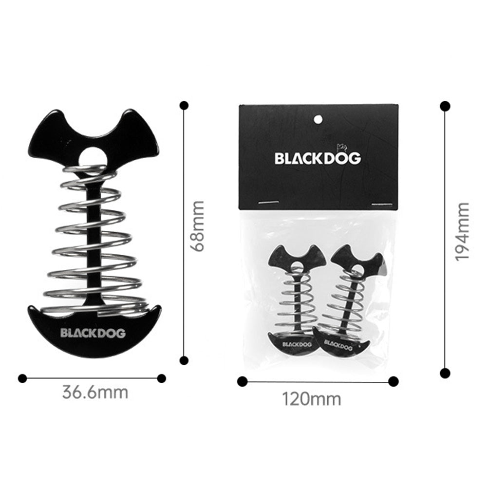 Blackdog BD-ZPPJ002 2Pcs Camping Wooden Board Tent Pegs Rope Buckle Plank Floor Spring Fishbone Anchor Deck Stakes Nail