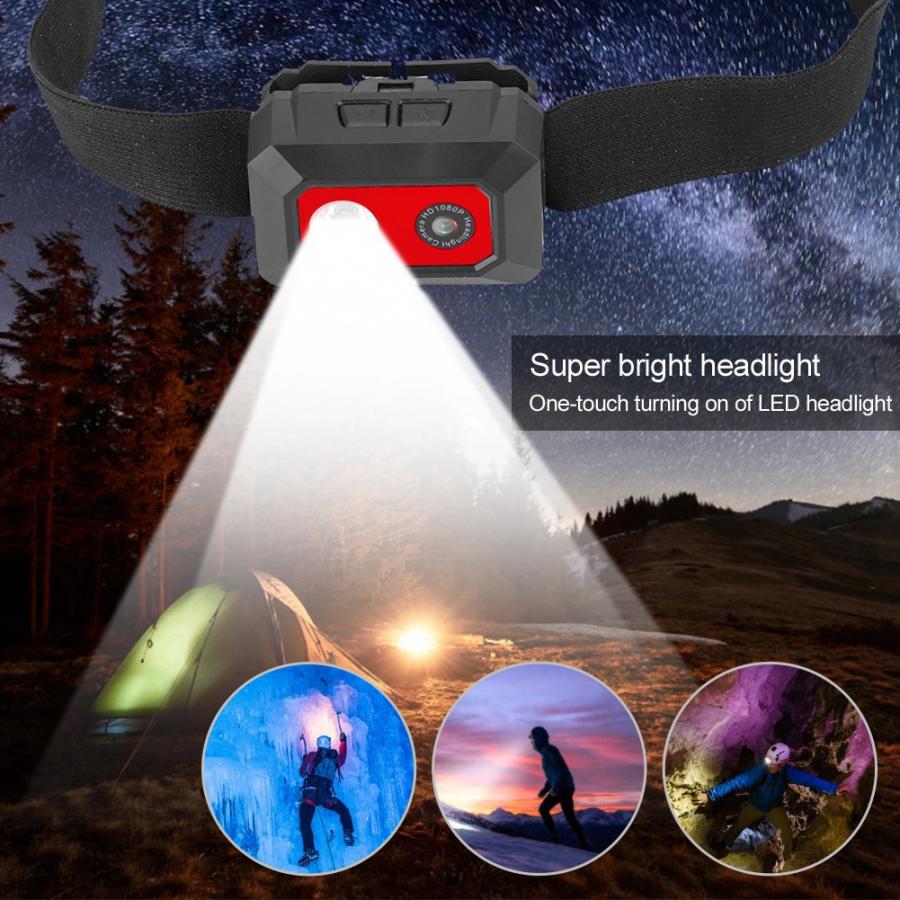 F18 HD 1080P Sports DV Camera Head-mounted DVR Action Camera Night Vision Video Camcorder with LED Headlight - Blue