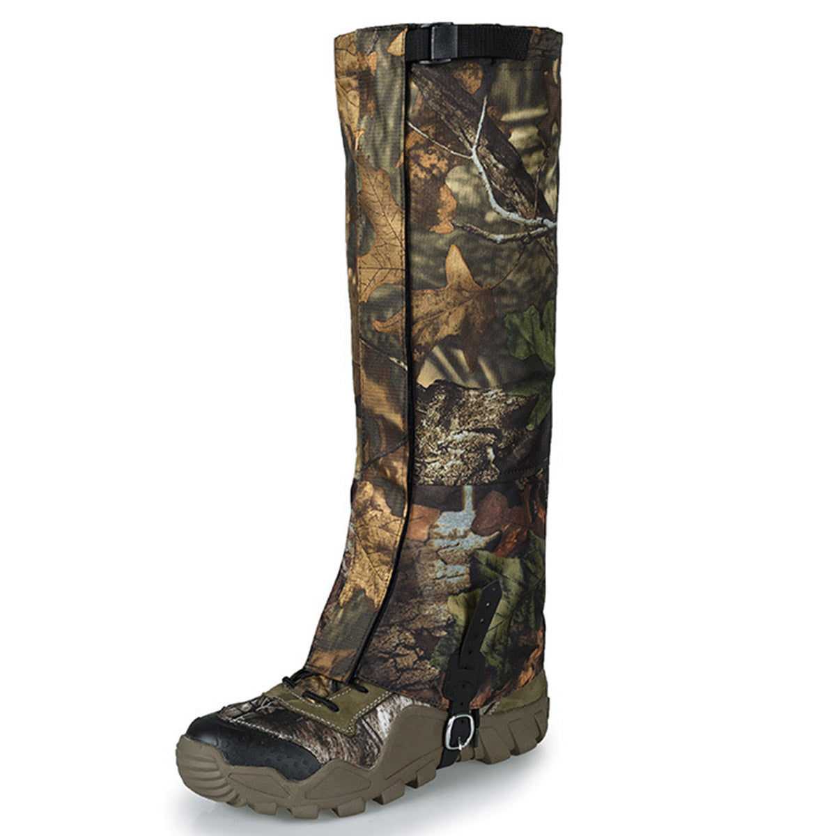 Uniqkart 1 Pair Hiking Camping Gaiters Dead Leaf Camouflage Boots Shoe Covers Waterproof Anti-insect Leg Cover, Size XL