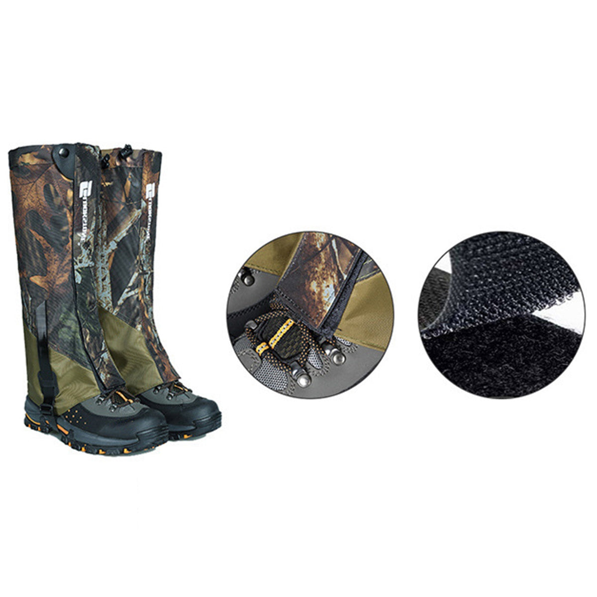 Uniqkart 1 Pair Outdoor Oxford Cloth Waterproof Gaiters Leg Cover Boots Shoe Covers for Hiking Camping Climbing Skiing