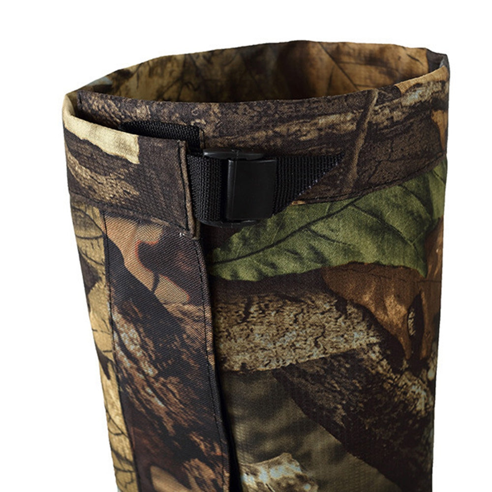 Uniqkart 1 Pair Dead Leaf Camouflage Gaiters Waterproof Boots Shoe Covers Anti-insect Leg Cover for Hiking Camping, Size L