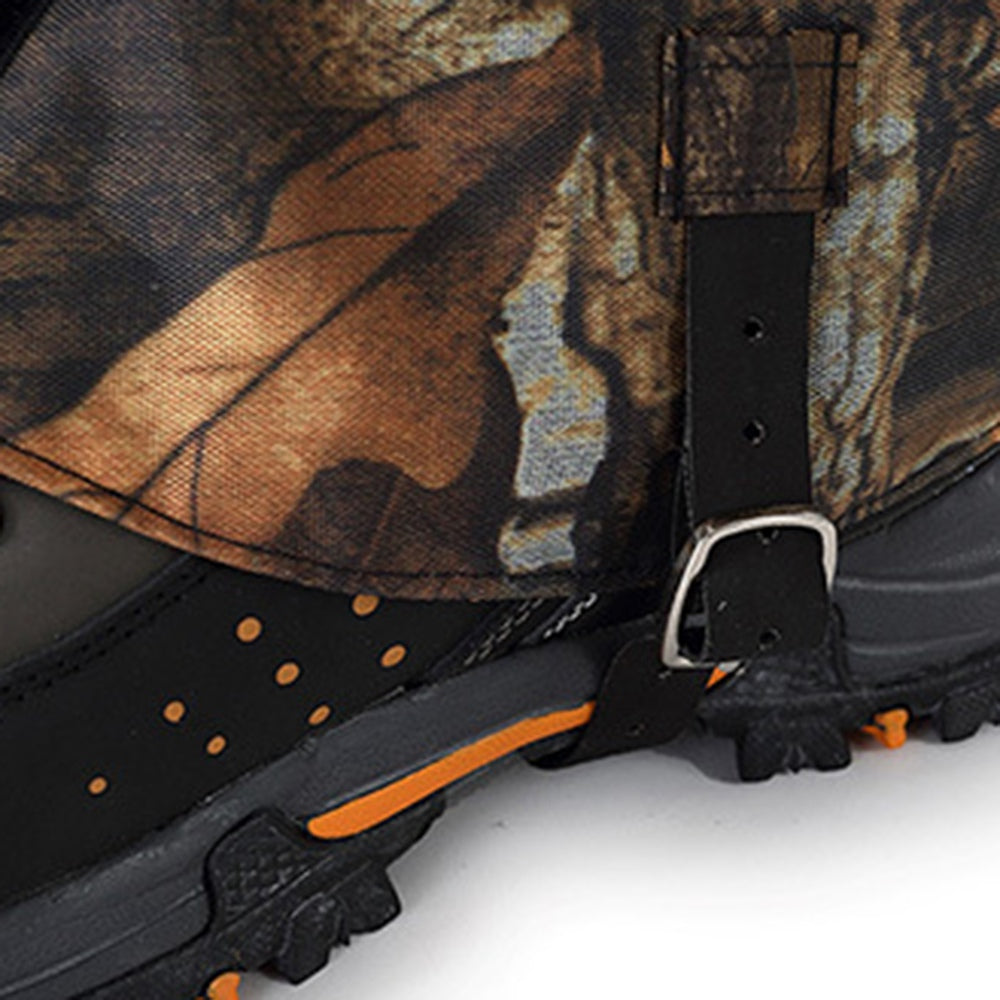 Uniqkart 1 Pair Dead Leaf Camouflage Gaiters Waterproof Boots Shoe Covers Anti-insect Leg Cover for Hiking Camping, Size L