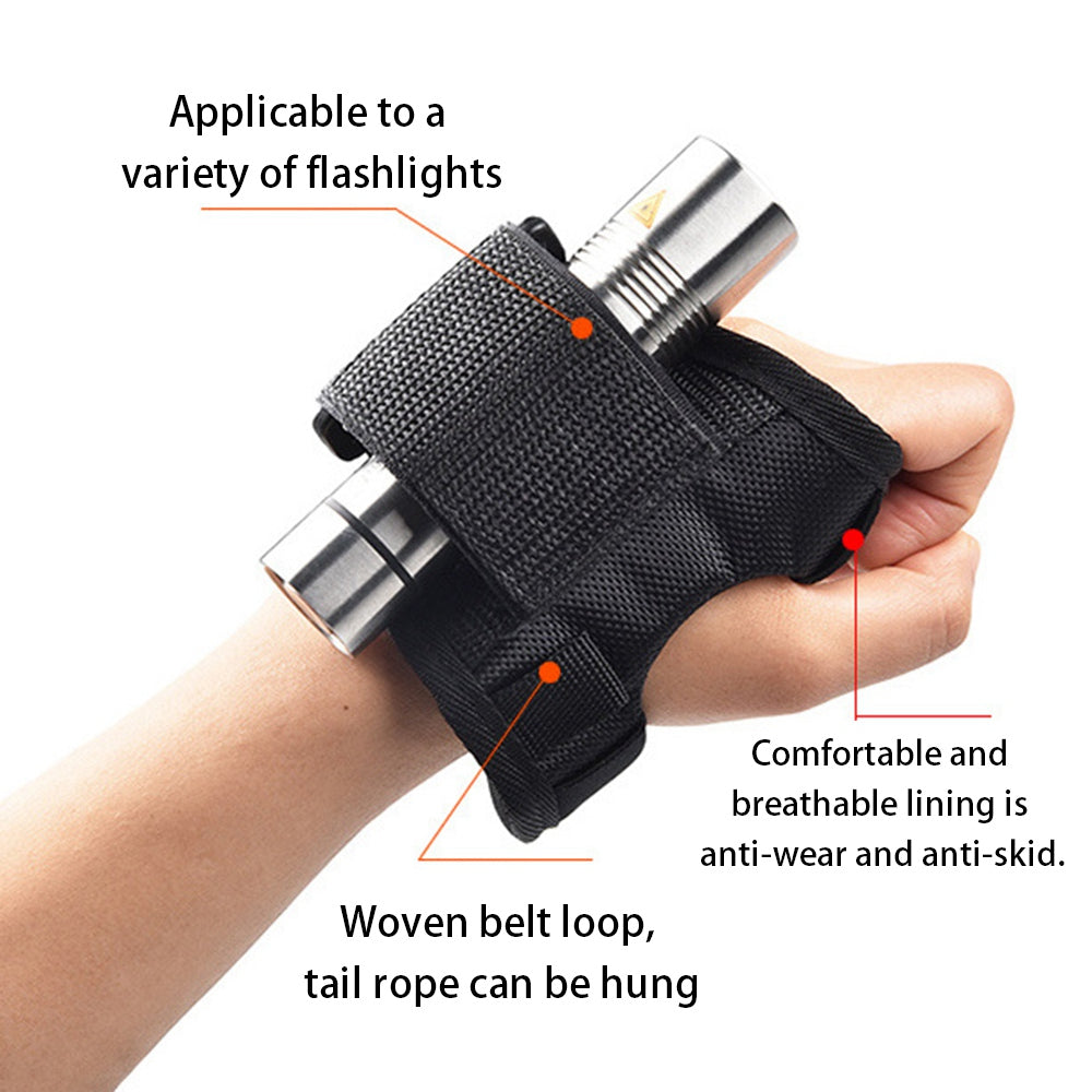 LUCKSTONE Hands-Free Flashlight Holder Wrist Strap Flashlight Glove Sleeve Universal Flashlight Wrist Holder Scuba Lights Accessories for Diving Fishing (Adjustable Type)