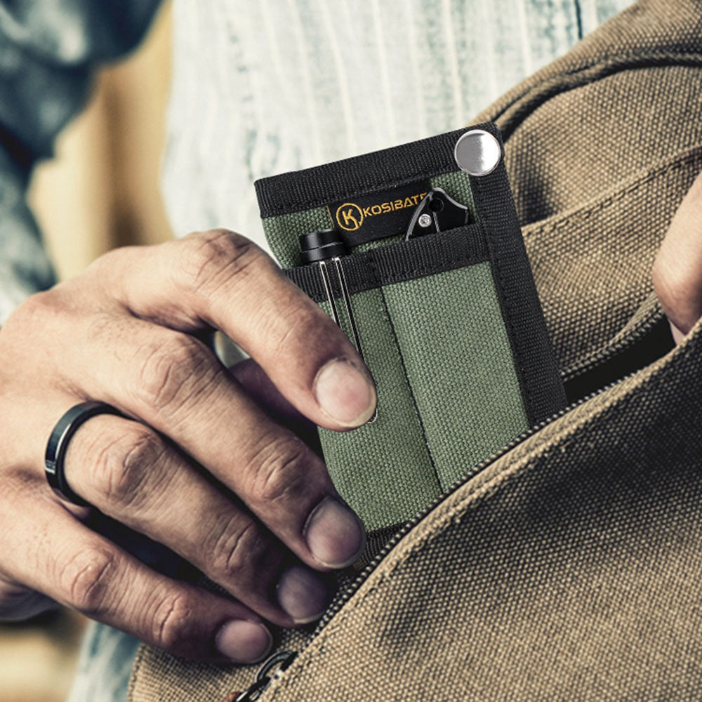 Uniqkart H241 Portable Outdoor Tactical EDC Tool Storage Bag Foldable Credit Card Holder Pouch - Black