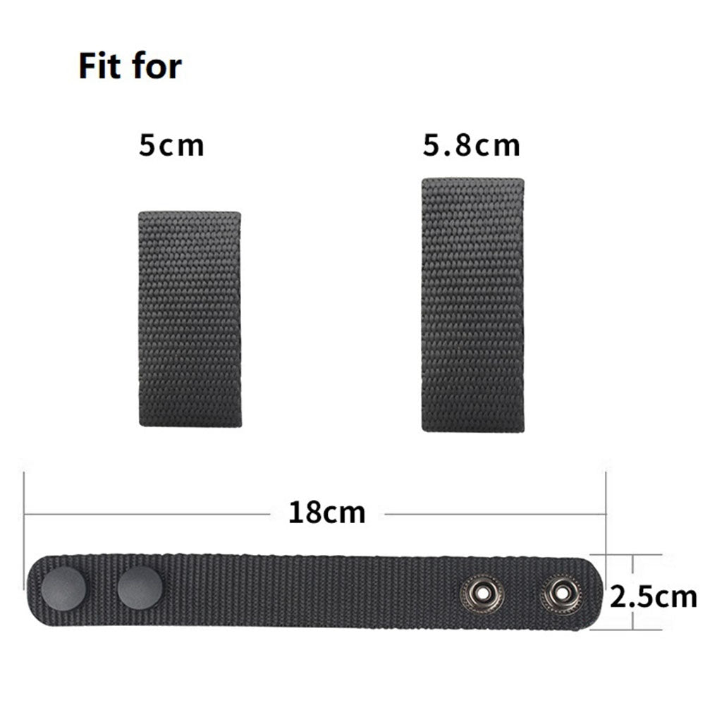 H-142 2Pcs Nylon Belt Keeper Outdoor Tactical Waist Belt Loop Buckle Band with Two Snap Buttons