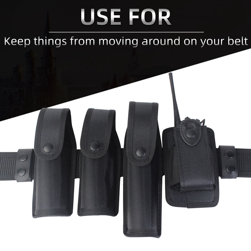 H-141 2Pcs Cowhide Leather Waist Belt Keeper Outdoor Tactical Belt Loop Buckle Band with Two Snap Buttons