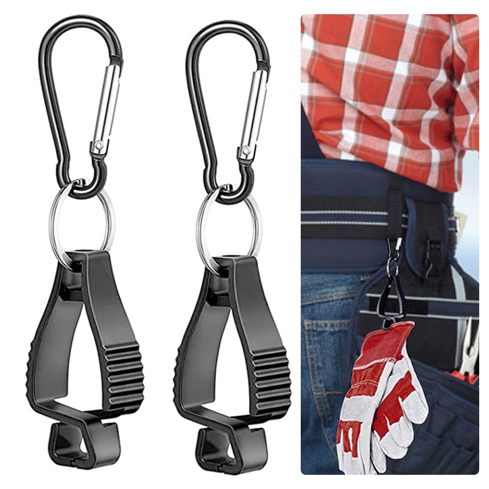 Uniqkart 2Pcs Multi-function Outdoor Work Belt Clip Safety Work Glove Clips for Glasses Hats Helmets Towel Tool