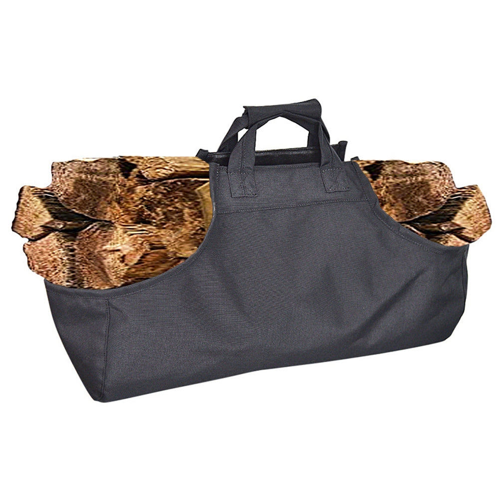 Uniqkart CHSNB-001-BK Firewood Storage Bag Large Handbag Wood Burning Stove Fireplace Accessories