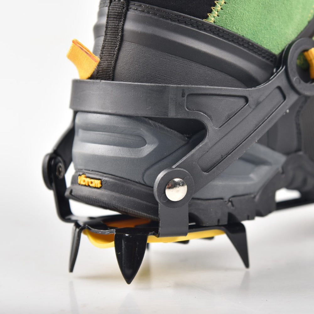 Uniqkart 10 Teeth Anti-slip Crampons Manganese Steel Climbing Gear Snow Ice Climbing Shoe Grippers Traction Device