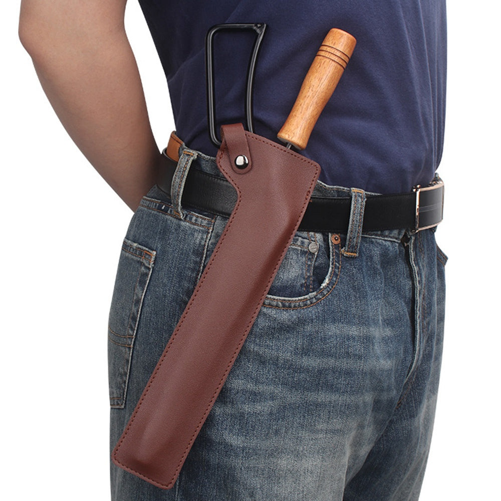 H236 Outdoor Barbecue Carbon Clip Bonfire Barbecue Charcoal Clip Firewood Clamp with Cowhide Leather Sleeve