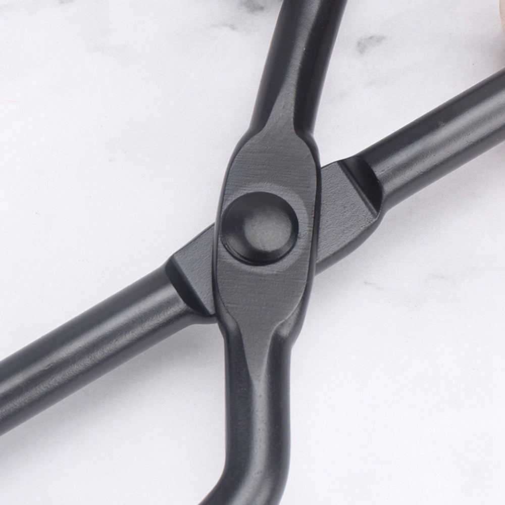 H236 Outdoor Barbecue Carbon Clip Bonfire Barbecue Charcoal Clip Firewood Clamp with Cowhide Leather Sleeve