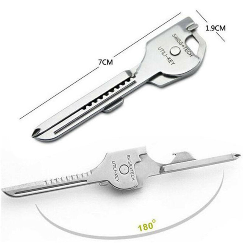 SWISS+TECH HW19004 6 in 1 Swiss Knife Multifunction Keychain Screwdriver Bottle Opener Outdoor Camping Tool